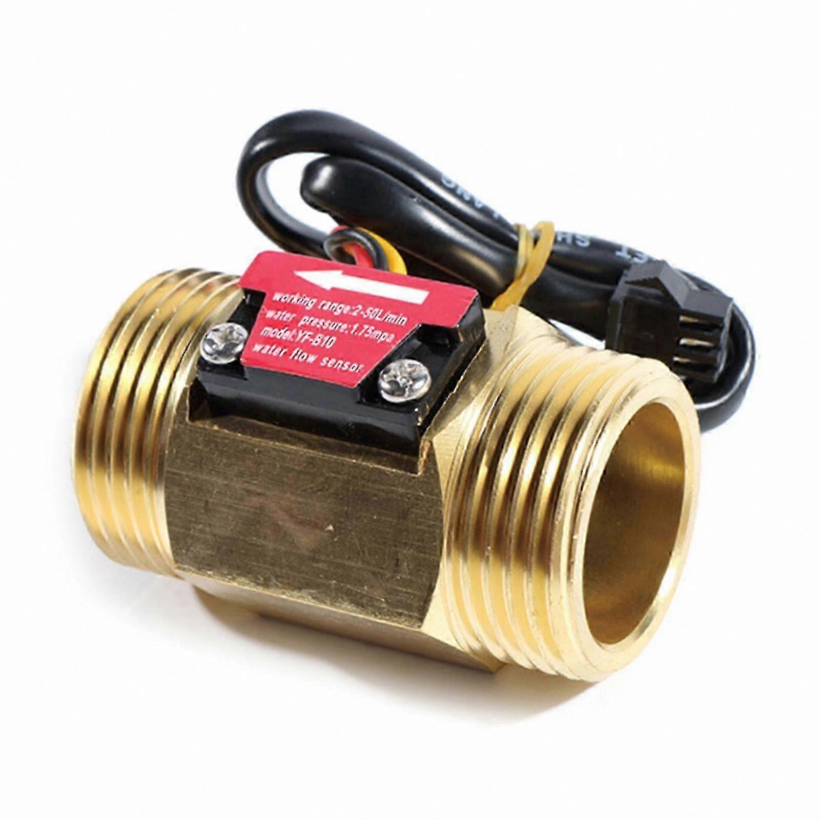 Durable Brass Water Flow Sensor, 1 Inch, 2-50L/Min Flow Rate Monitor