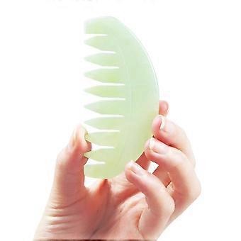 Natural jade massage comb, handmade, anti-static, wide-toothed, promotes circulation and can be used all over the body