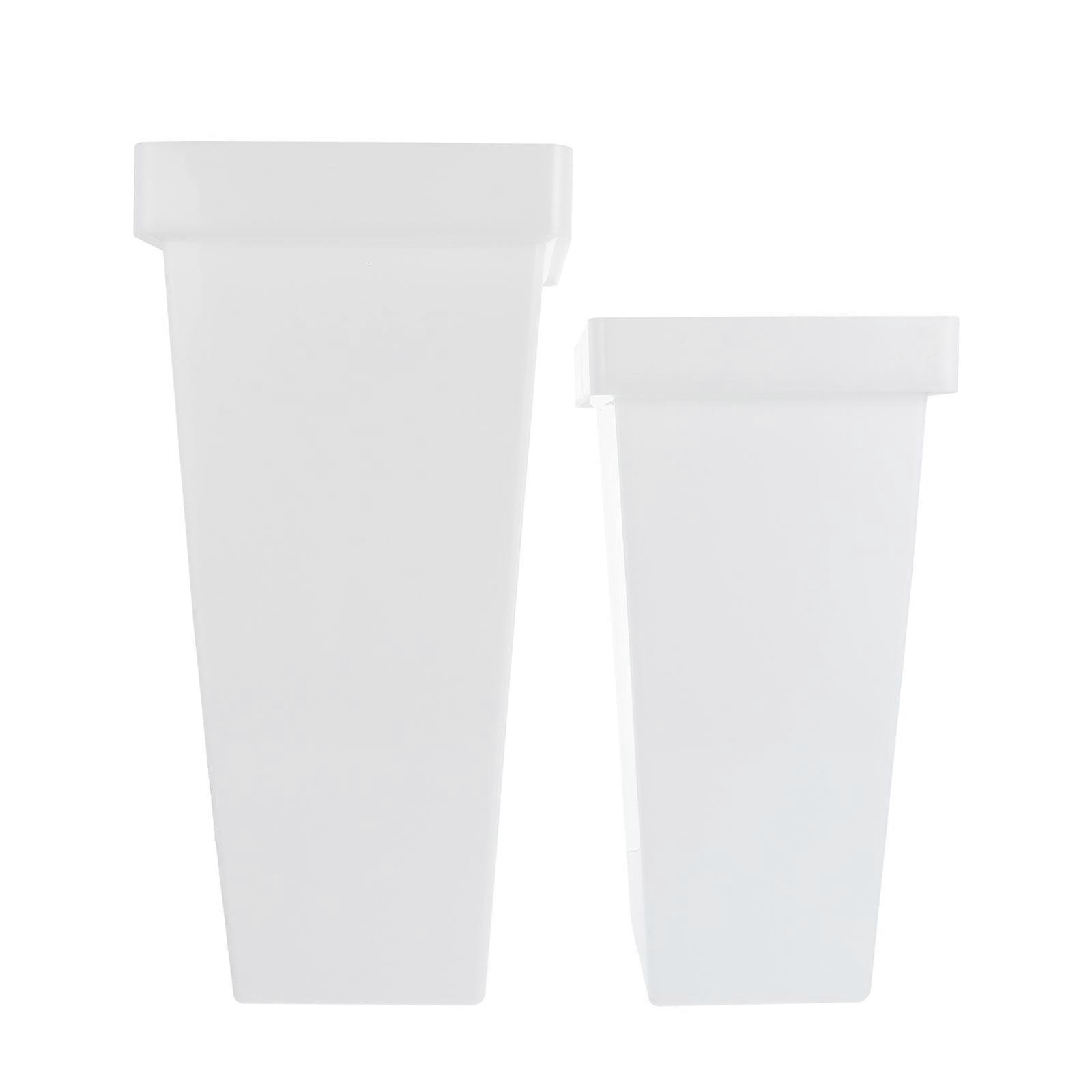 White Plastic Flower Bucket for Storage with and Modern Design 2 Pcs