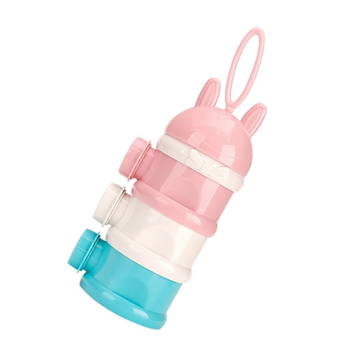 3 Layers Formual Dispenser Baby Feeding Travel Storage Container Non Spill Stackable Snack Storage Container(Frog Shaped)