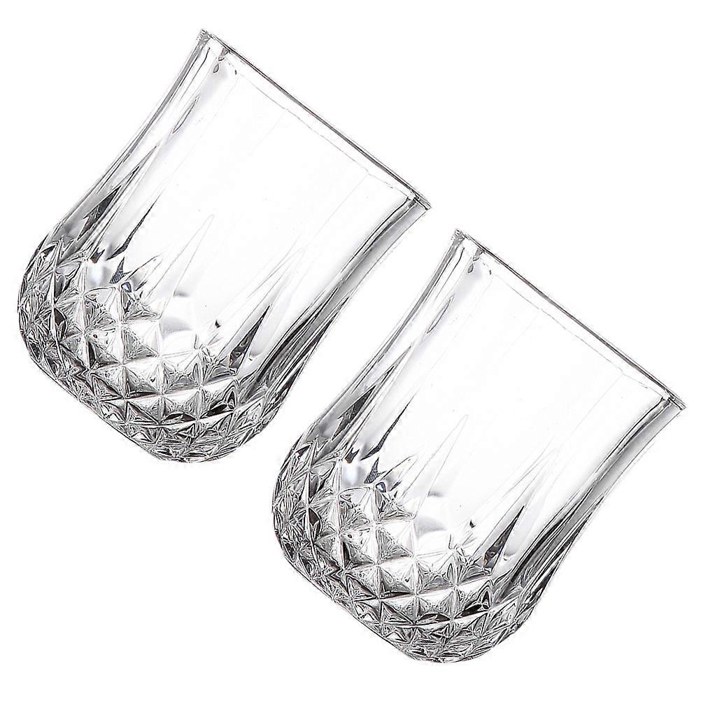 2Pack Stylish Diamond Textured Drinking Glasses Suitable For Family Gatherings And Daily Enjoyment