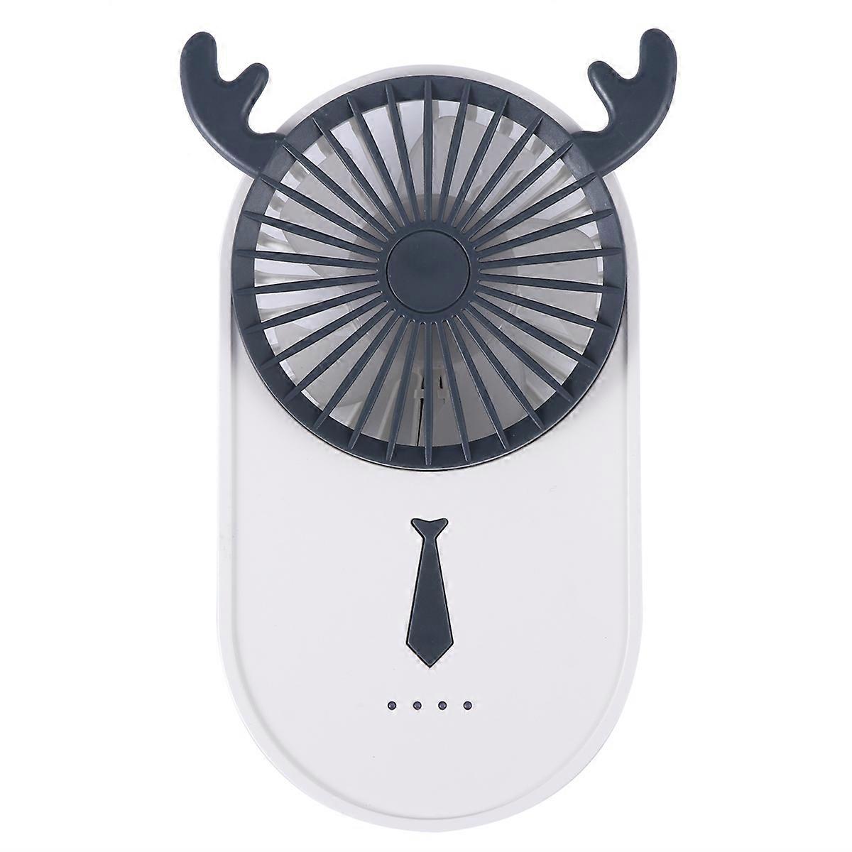 USB Mini Fan Compact Design Office Use Grey 4 Wind Speeds Adjustable Cooling 1Pack