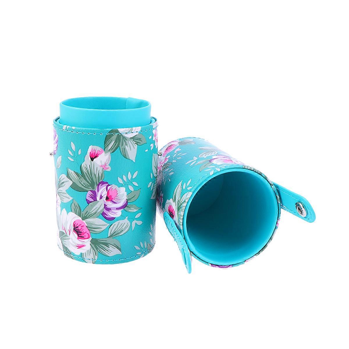 Makeup Storage Box Bucket For Travel Women Organizing Cosmetics 7 X 7 X 17.5Cm Green Surface 1Pack