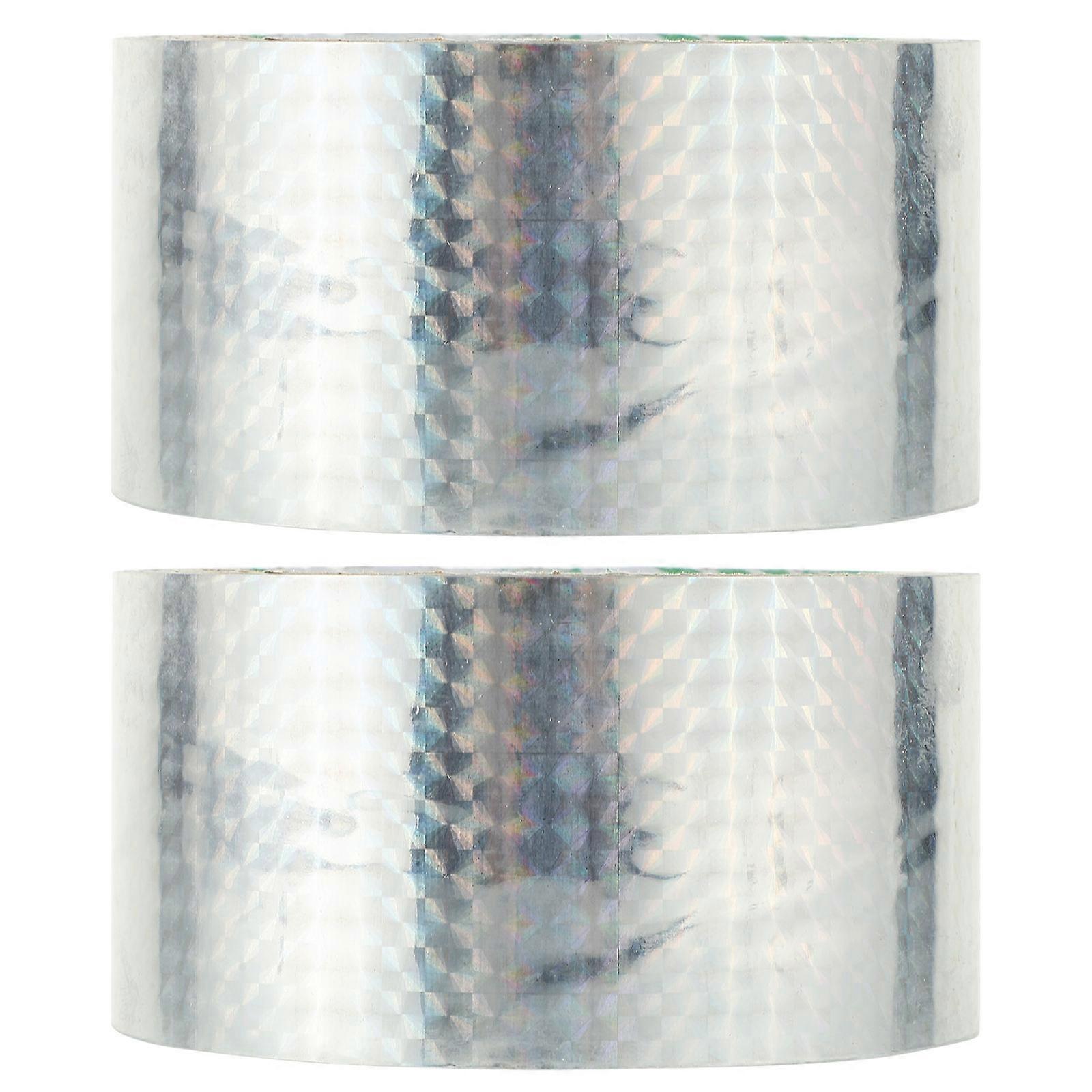 Decorative Gift Packing Tape For Photo Album Making 5cm X 50m Holographic Design Backing Adhesive 2 Rolls
