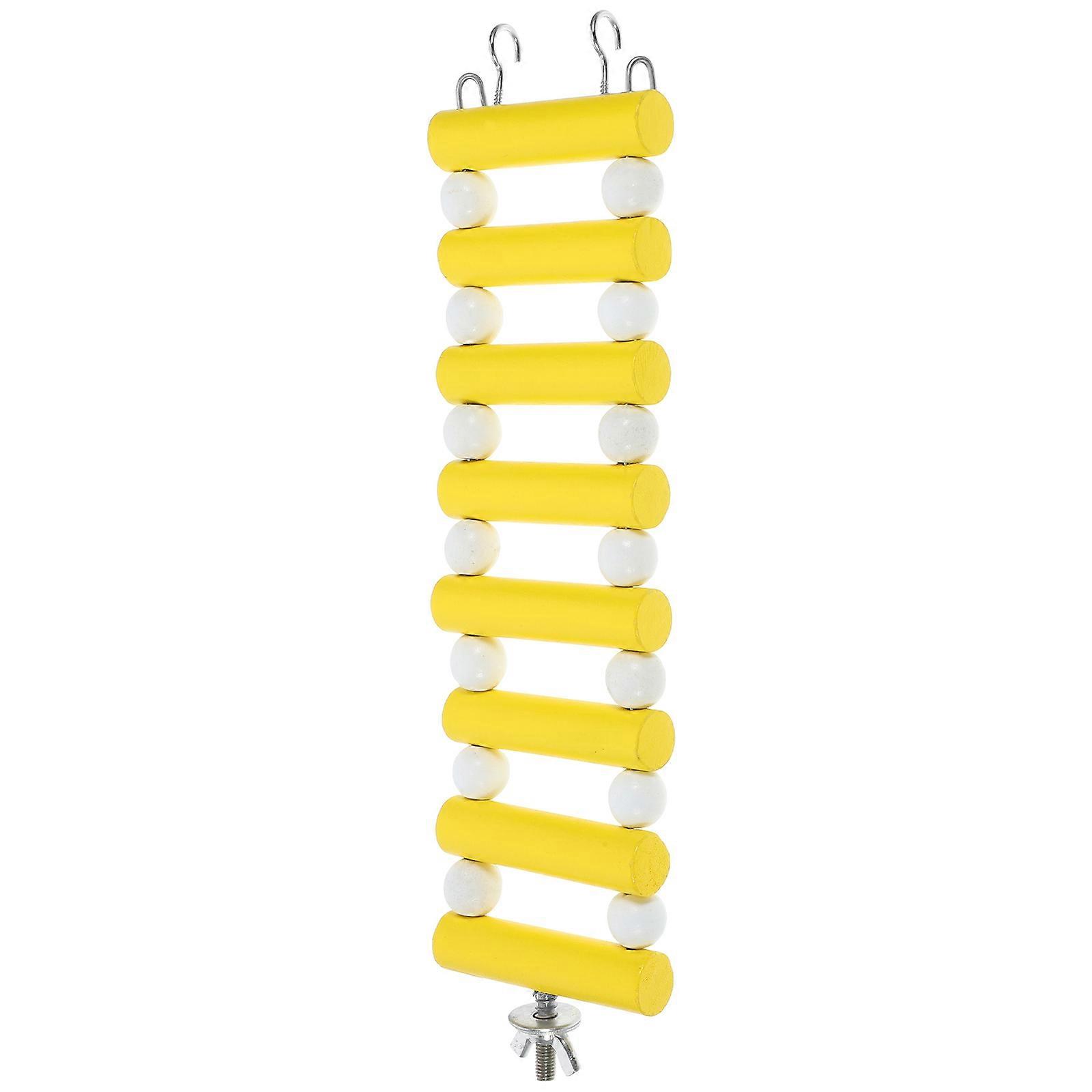 Jouet d’échelle de hamster en bois pour animal de compagnie avec une construction robuste et un design jaune mignon 7,5 pouces