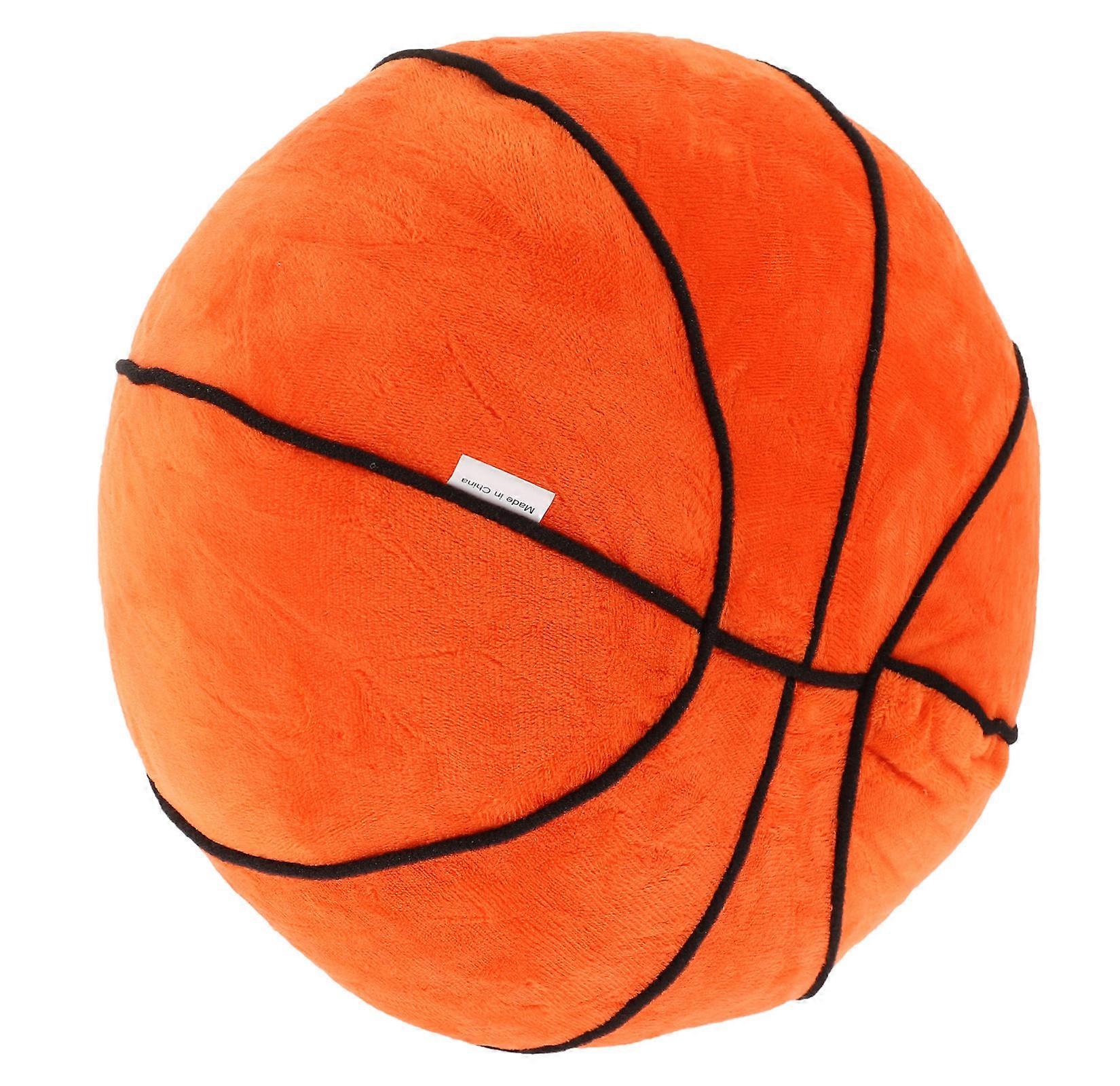 Stuffed Basketball Pillow Plush Basketball Toy For Children Indoor Play Comfortable Orange 1Set