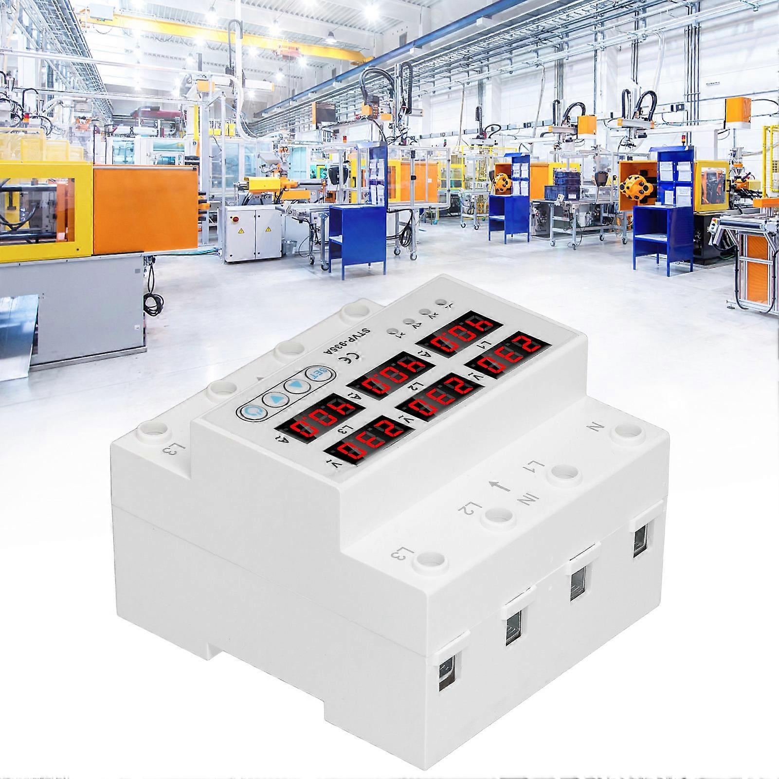 Adjustable Voltage Current Protector 3 Phase Digital Display Automatic Recovery Voltage Protector Relay AC220 380V 40A 1-40A 