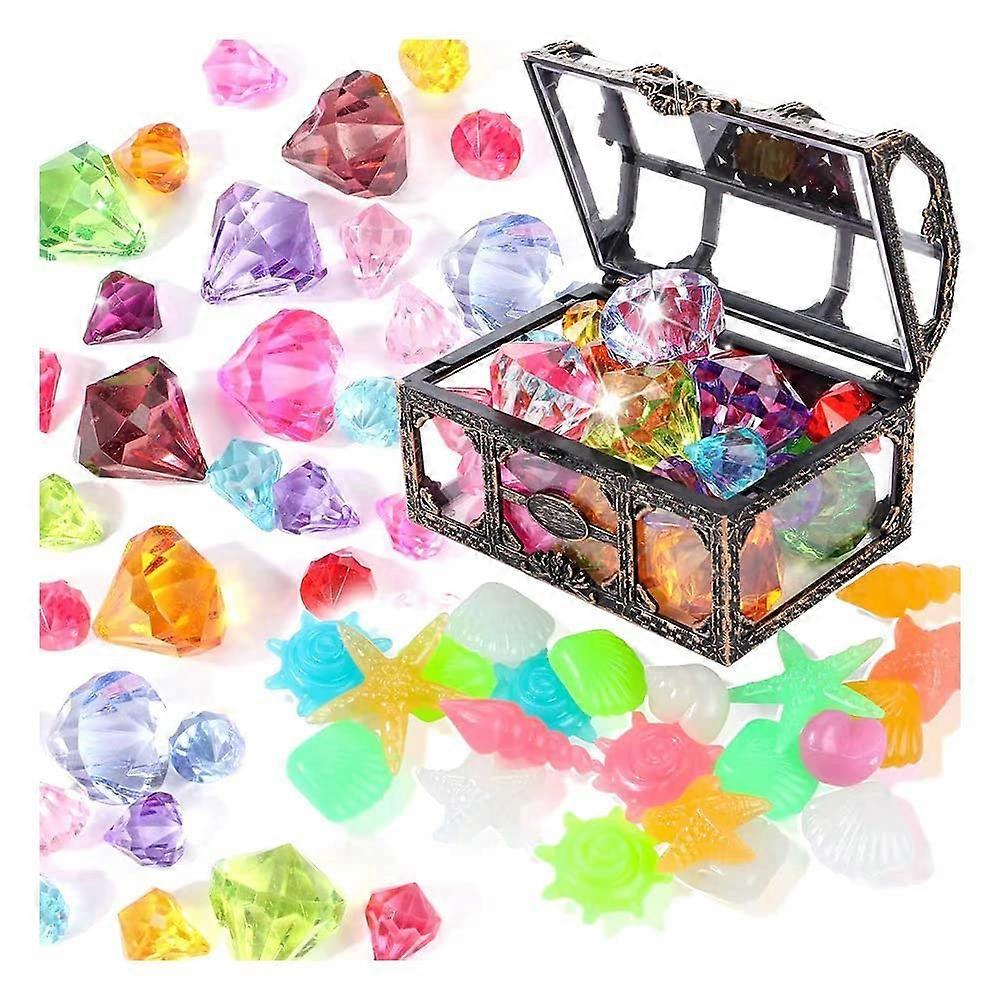 40piece Dive Gem Pool Set with colorful rhinestones, diving toys, underwater swimming box, toys, pirate box