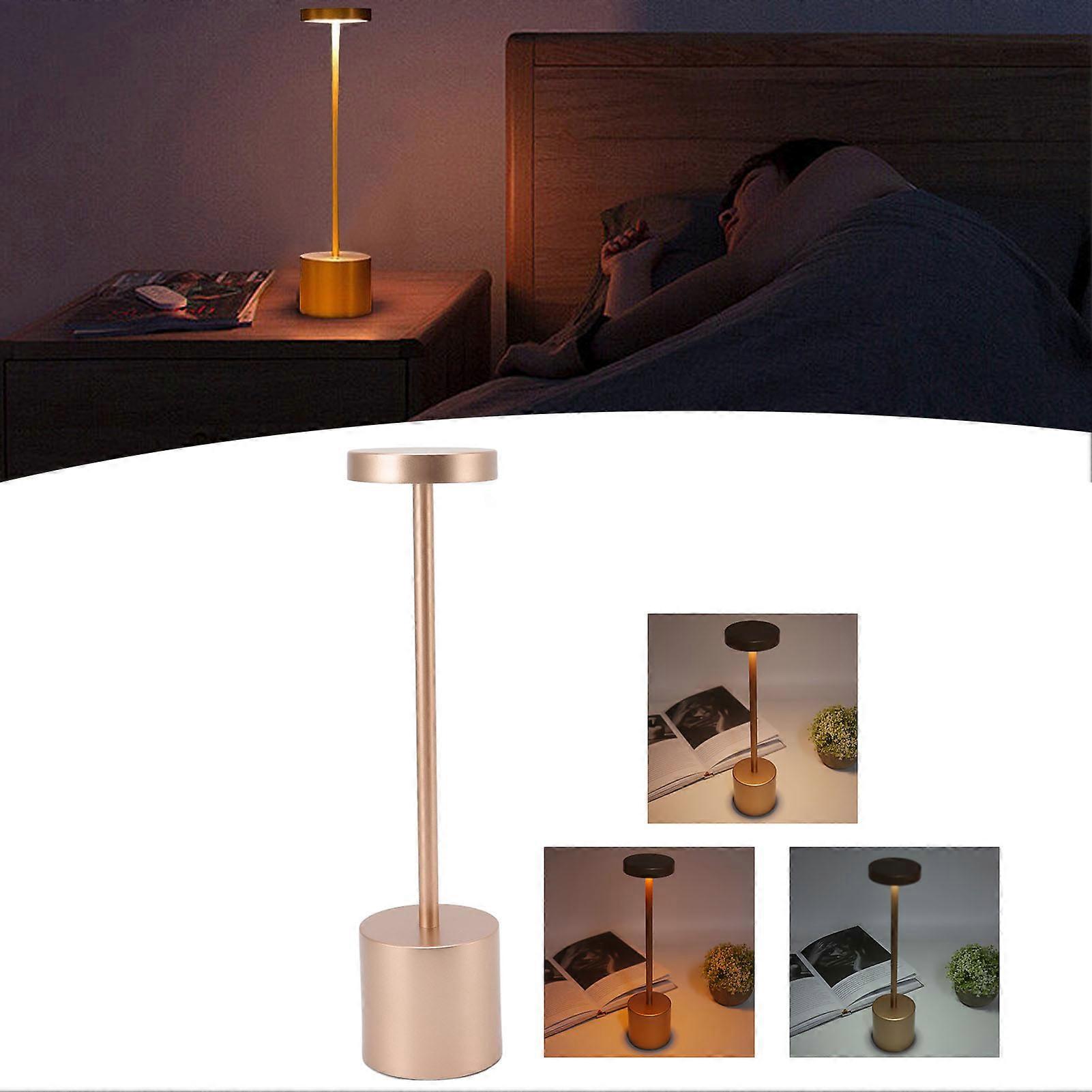 Touch LED Desk Lamp Nordic Style 3 Levels Table Lamp Indoor Desktop Decorative Light for Hotel Restaurant Table Decoration Rose Gold 