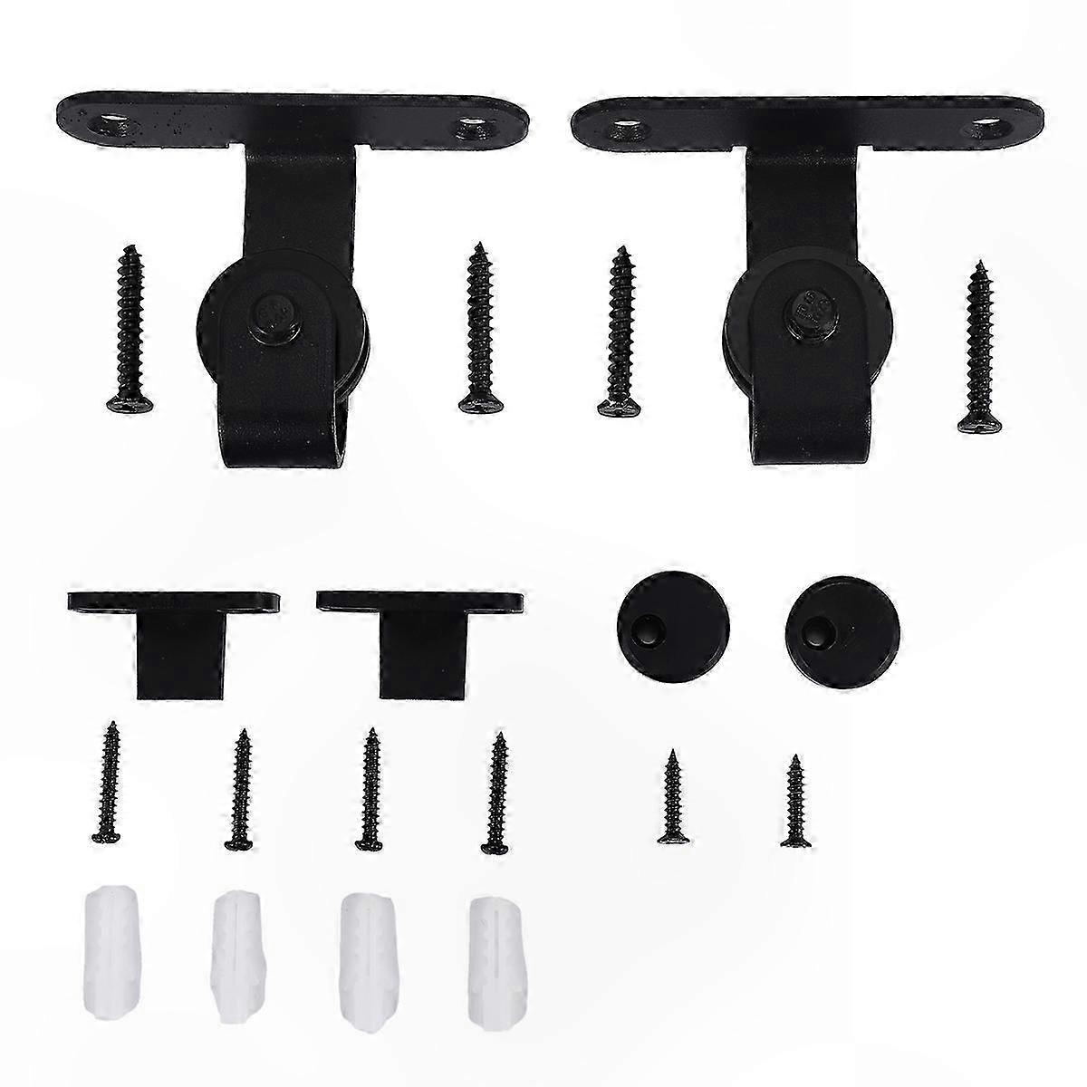 Top-Mounted Steel Rail System for Sliding Doors Closet Track and Roller Hardware Kit