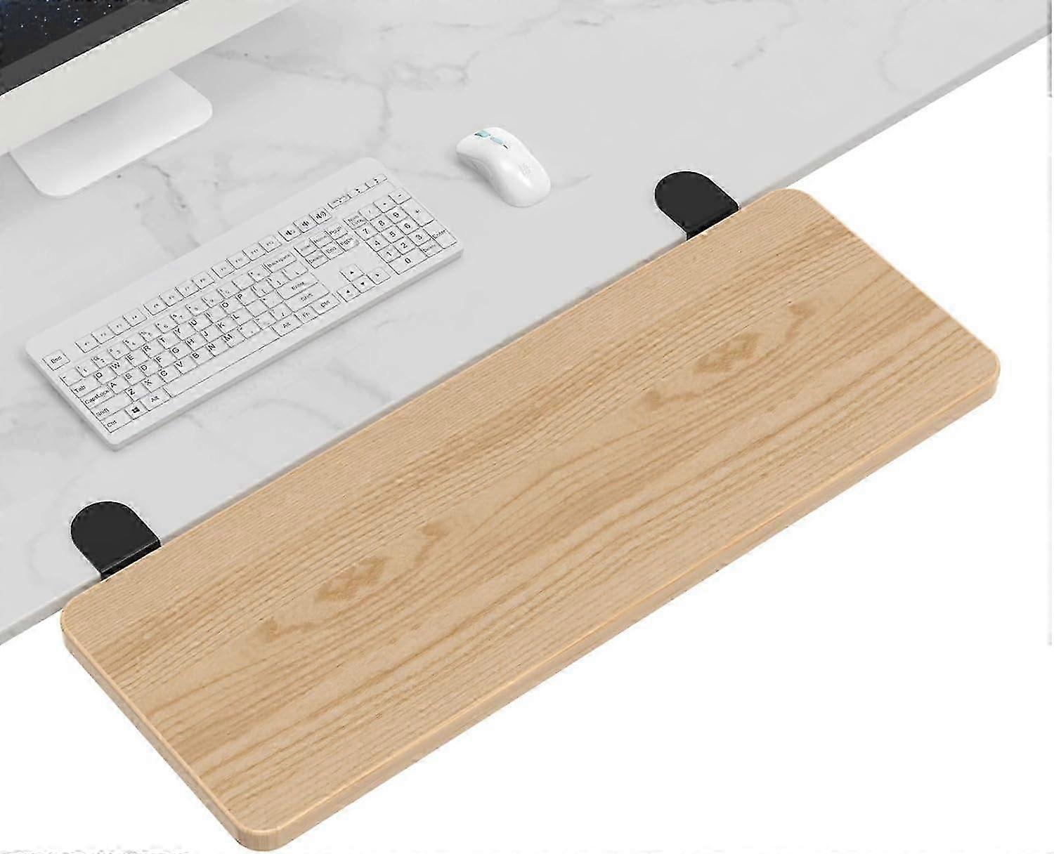 Ergonomics Foldable Keyboard Tray with Wrist Rest, 21.7x9.5 Inch Punch-Free Clamp On Desk Extender Shelf for Computer Table