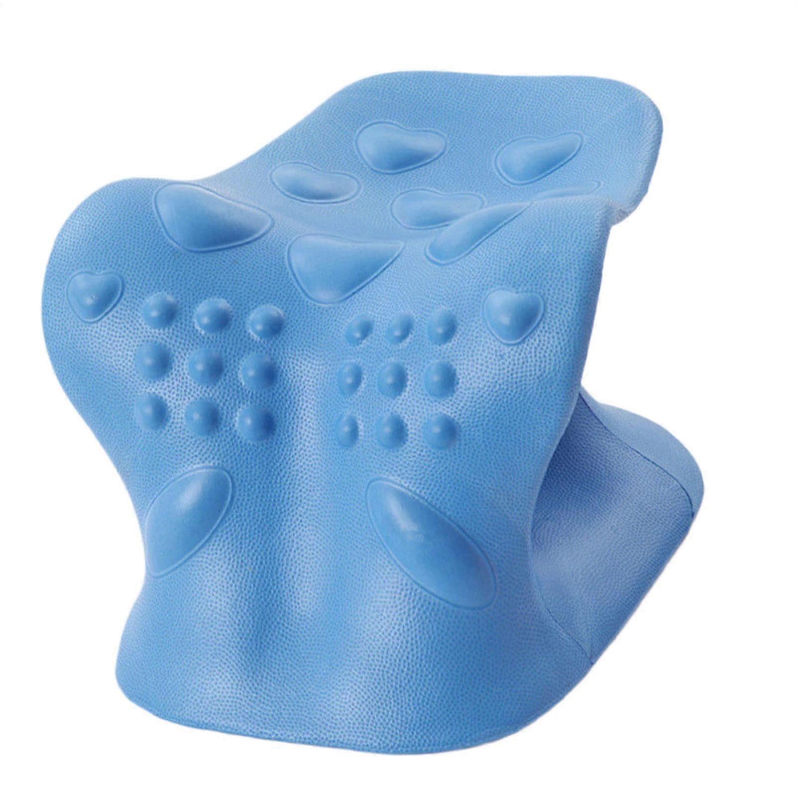 Cervical Spine Alignment Device - Blue Cervical Spine Massager Stretcher and Alignment Pillow for Office Workers and Drivers