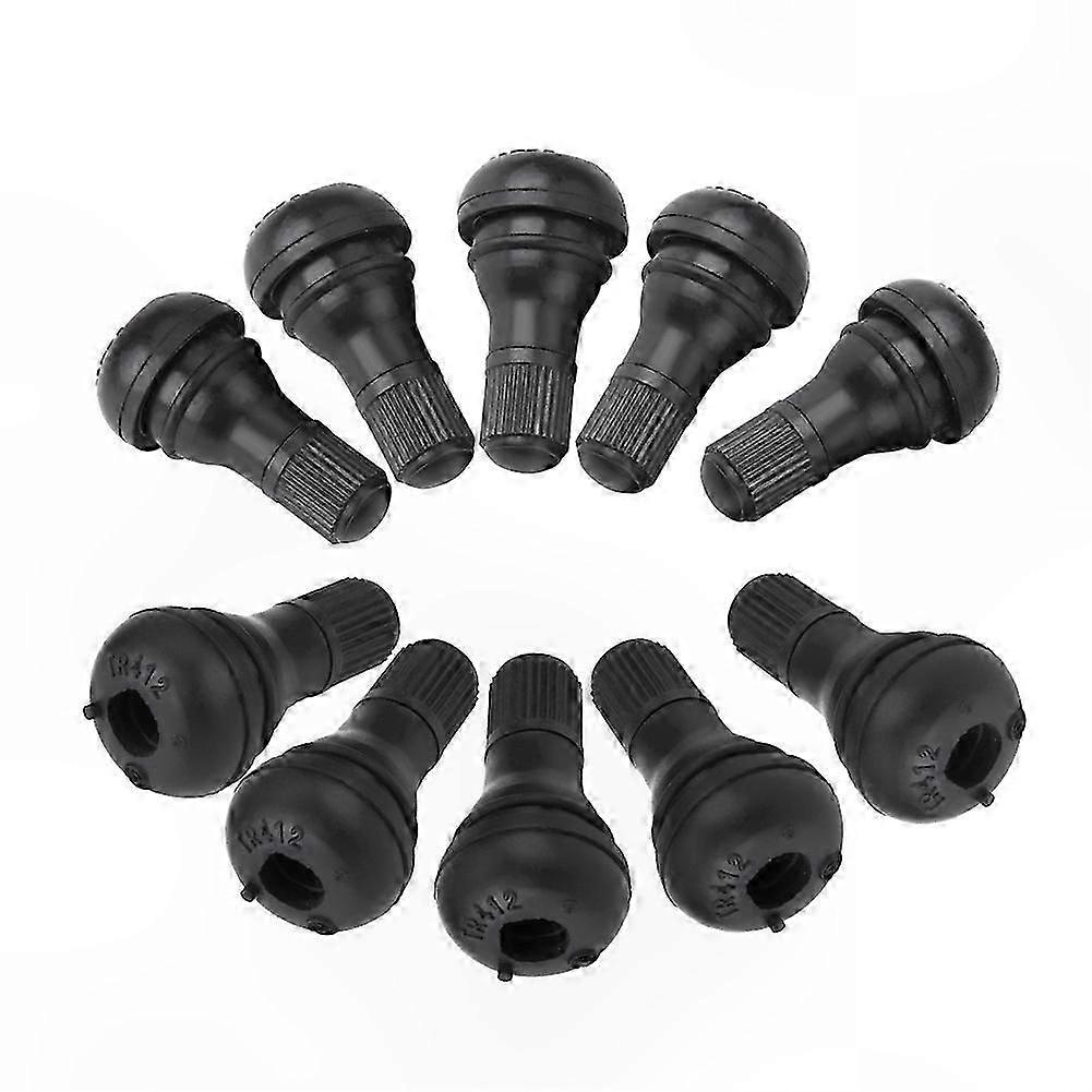 10-Pack Rubber Tire Valve Caps for Auto Wheels Snap-In TR412 Dust Protection