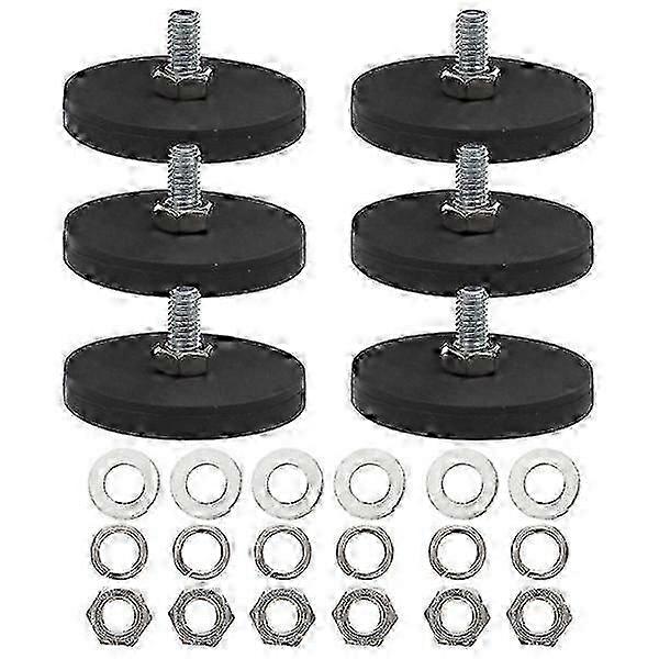 6 Pcs Rubber Coated Magnet Car Mount for License Plate - Strong Round Mounting Magnets