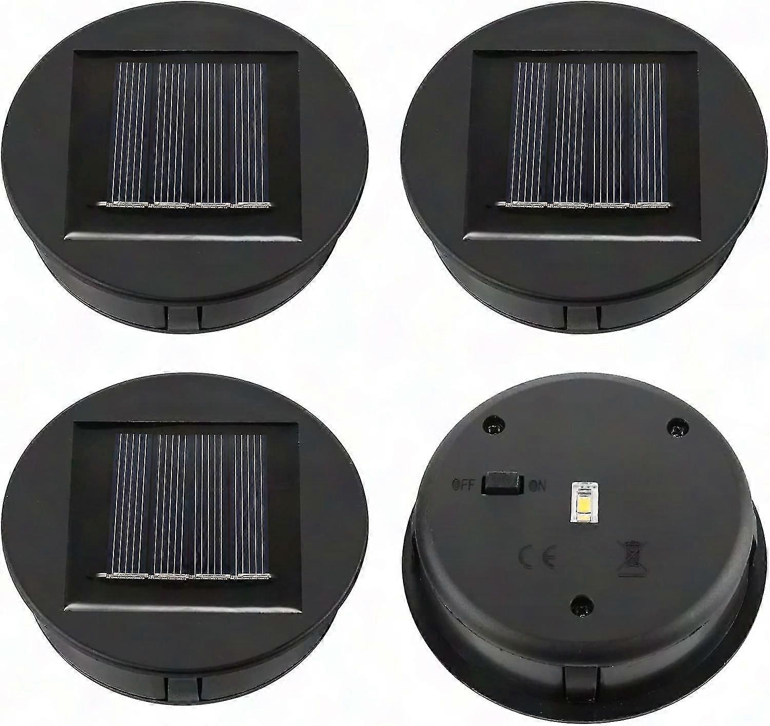 4 Pack Solar Panel & Lid Replacement for Lantern Lights - Solar Light Parts