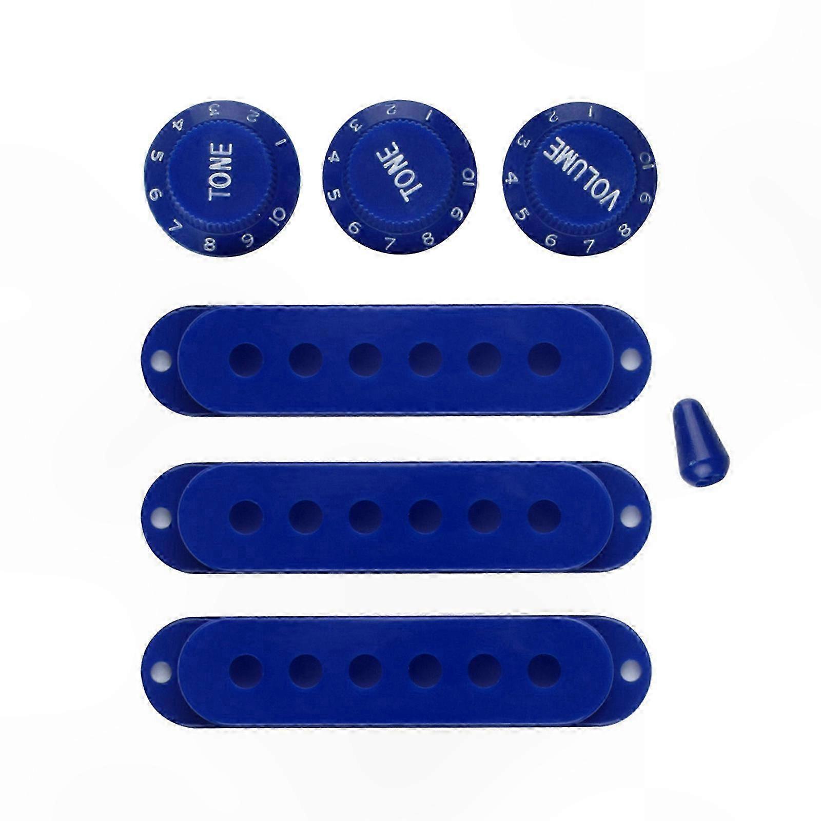 Red Electric Guitar Components Set - Pickup Covers, Volume Knobs, Tone Controls, and Switch Tips for Single Coil Pickups