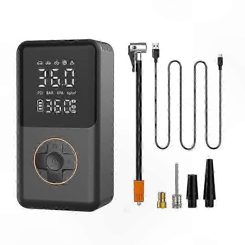 Portable Cordless Air Compressor with Digital Dual Display for Bike Tires and More