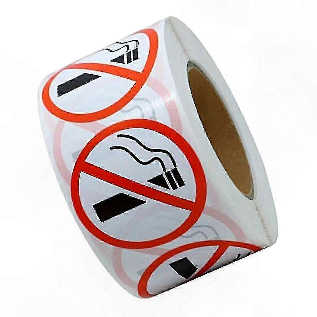 25mm No Smoking Warning Stickers for Windows and Doors (500 Labels Per Roll)