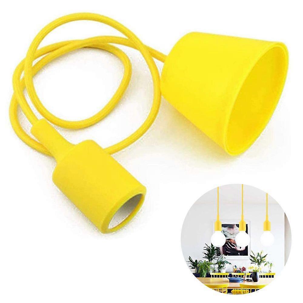 Pendant light with socket, E27 socket base, silicone pendant lamp holder with cable (without bulb)