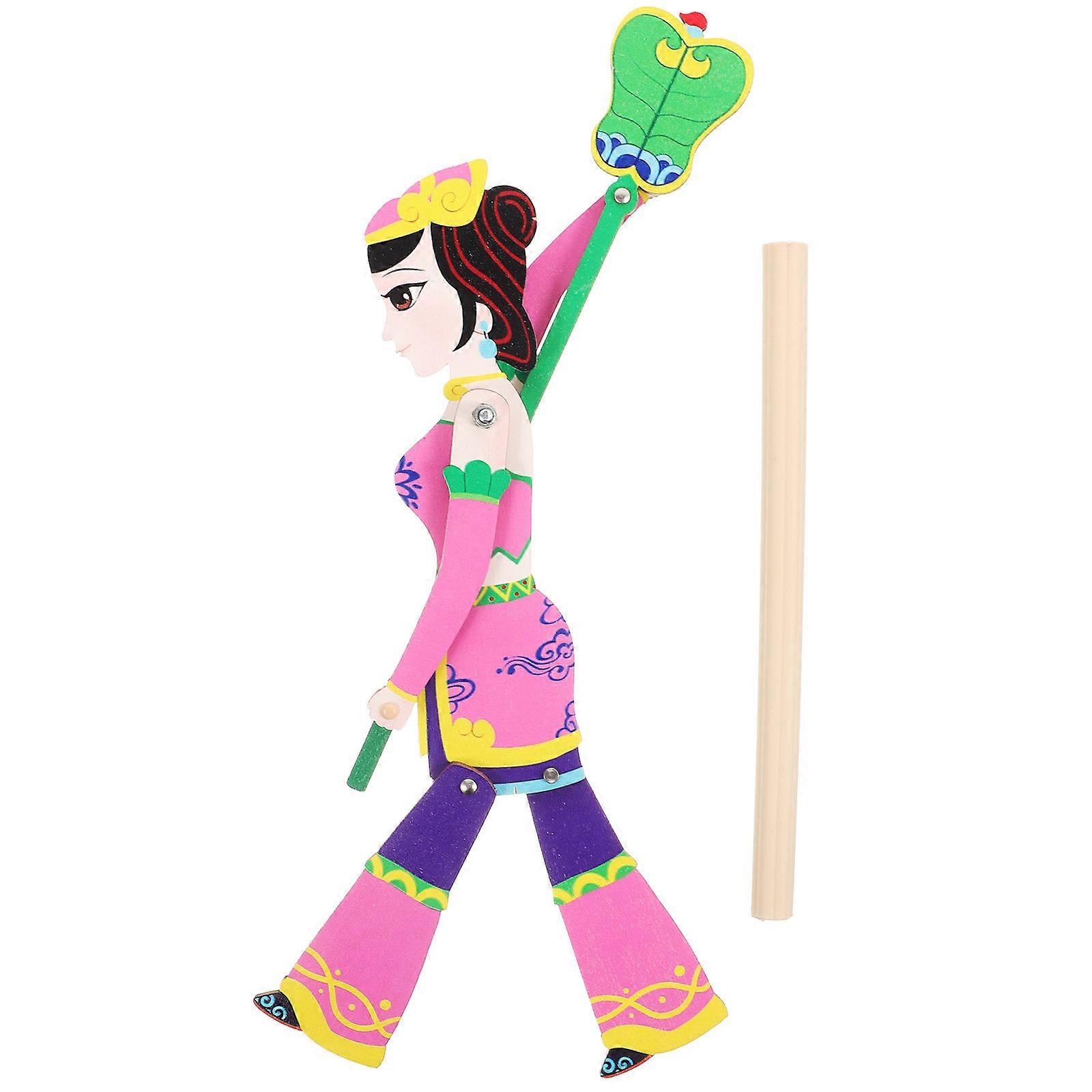 Chinese Shadow Plaything Puppet Control for Cultural Performances Crafted with Wood in Violet Color 1Pack