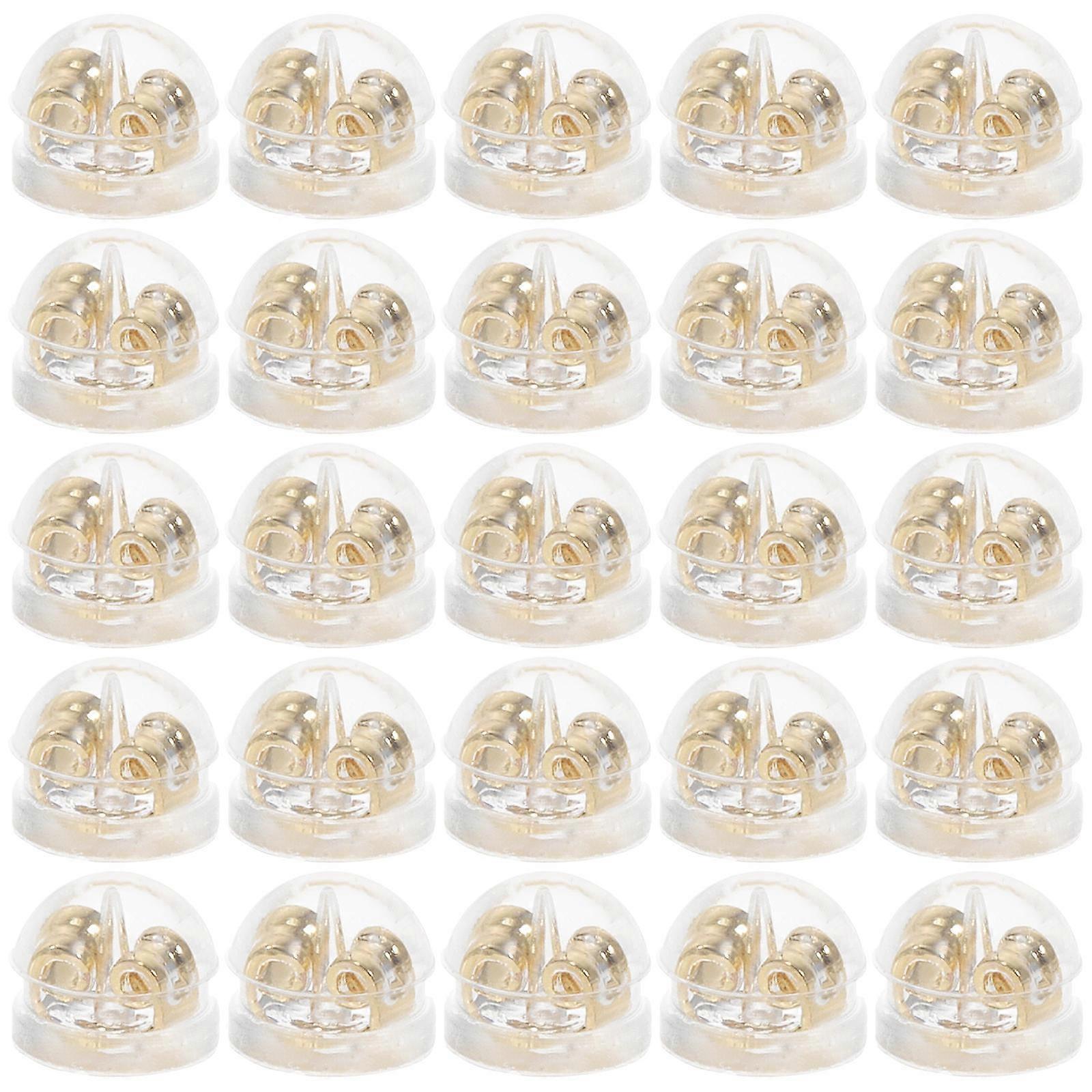 Golden Copper and Silicone Earring Backs for Heavy Earrings Hold Dropping Earrings in Place 60 Pieces