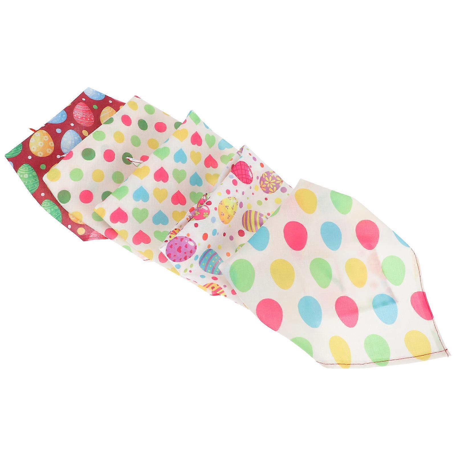 Pet Scarf Easter Party Triangular Polyester Assorted Color for Photo Prop 5Pcs