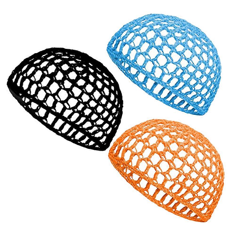 Sleeping Crochet Hair Net Accessory For Women Featuring Lightweight Material For Travel Use 3Pcs