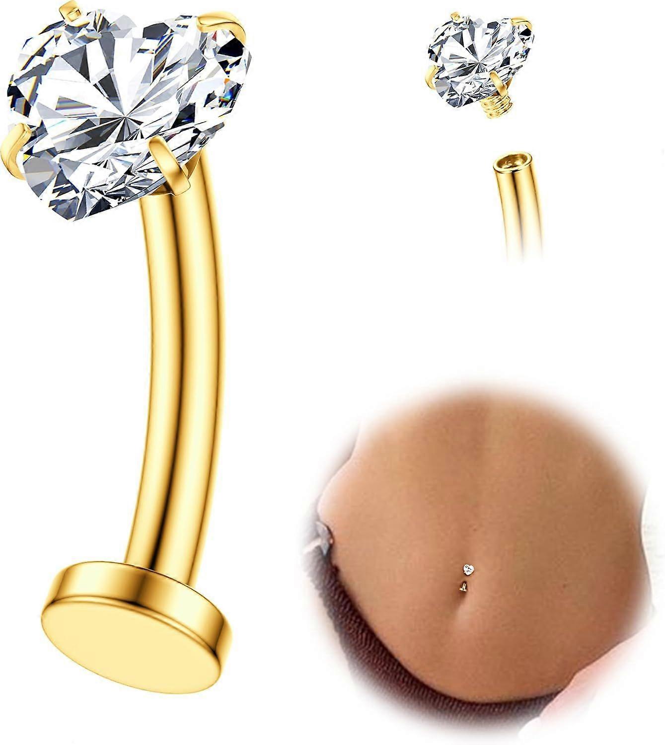 Floating Titanium Belly Button Rings Hypoallergenic G23 Titanium Internally