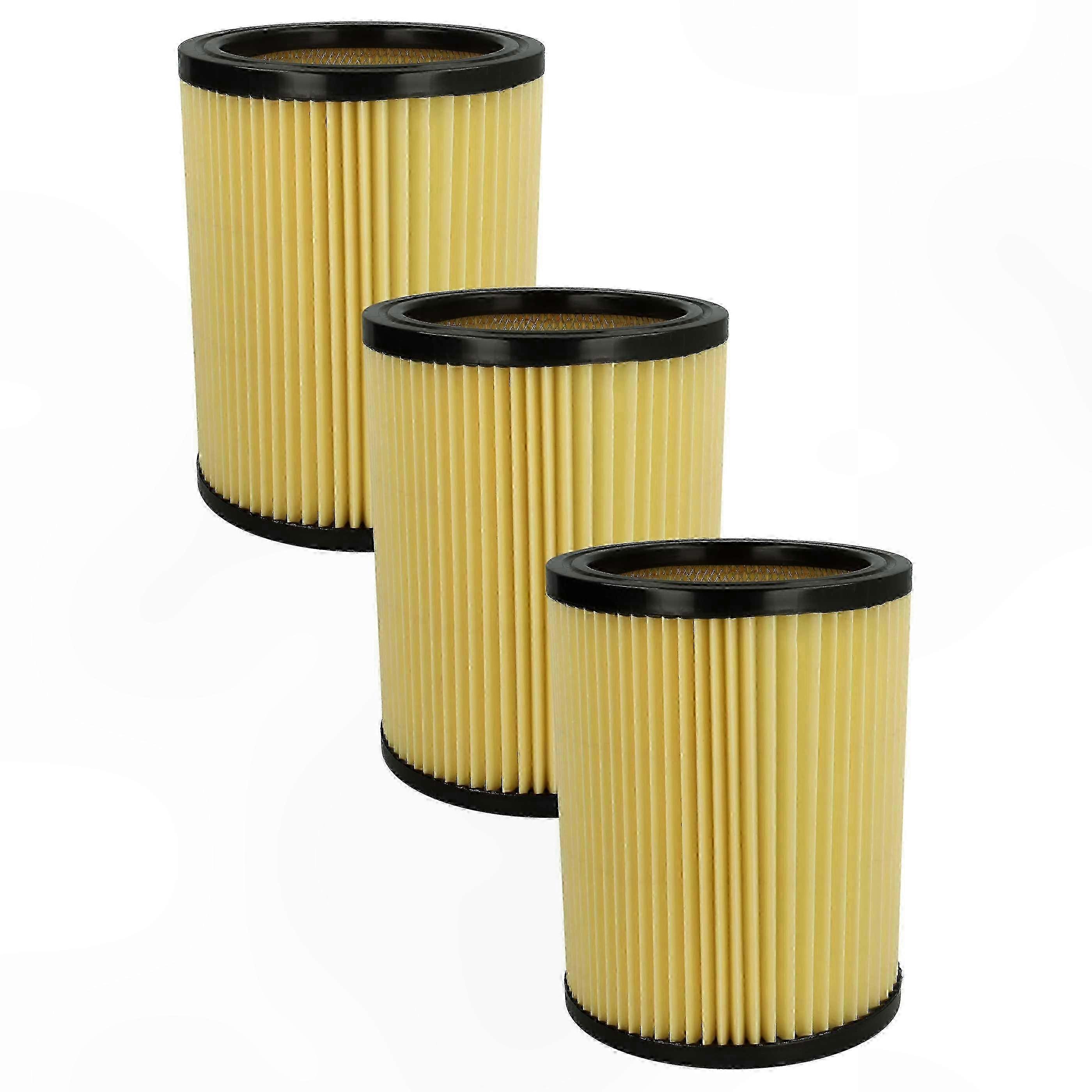 Replacement HEPA Filters for WDE Series Vacuums - 3-Pack Foldable Cartridge, Yellow & Black, Compatible with Multiple Models