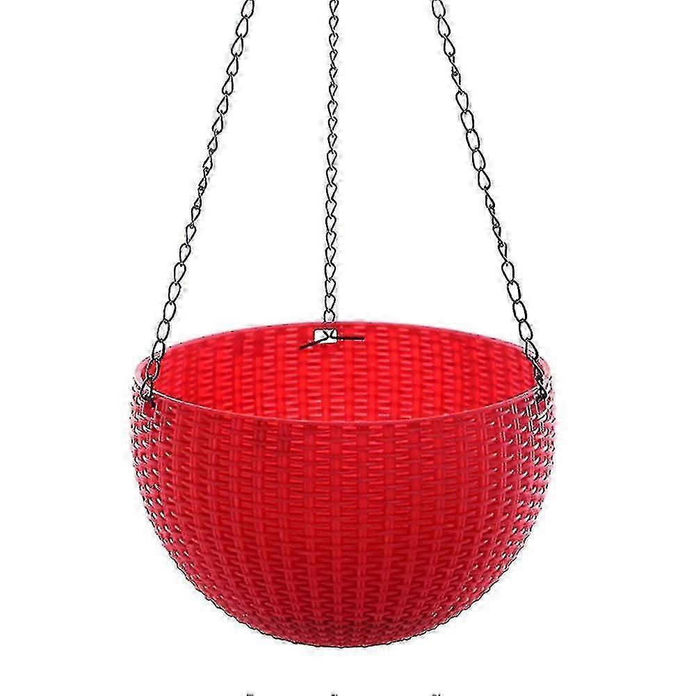 סל עציץ פלסטיק ראטן תלוי - אידיאלי לגידול צמחים פנימיים וחיצוניים