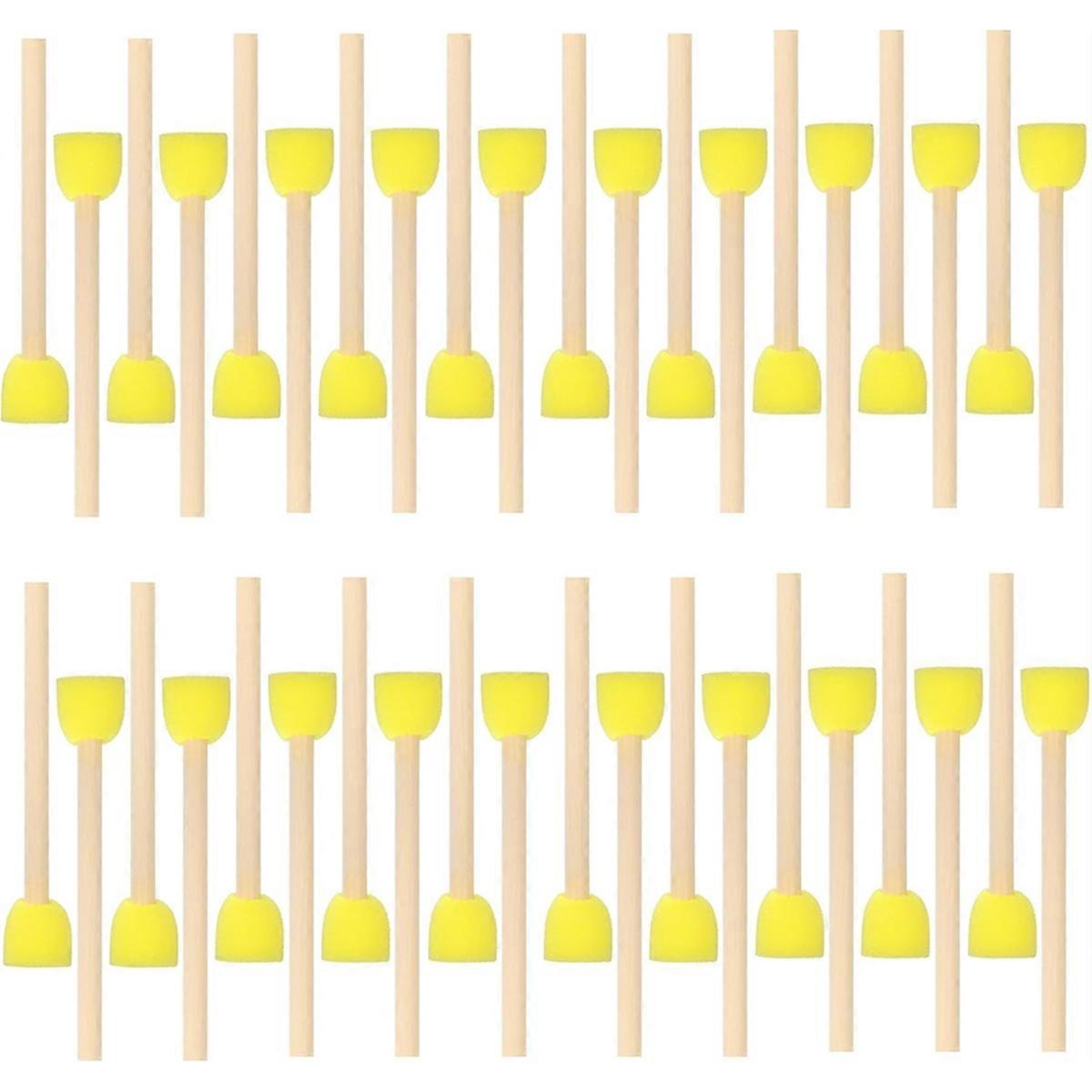 40Pcs Sponge Paint Brushes with Wooden Handle for Staining
