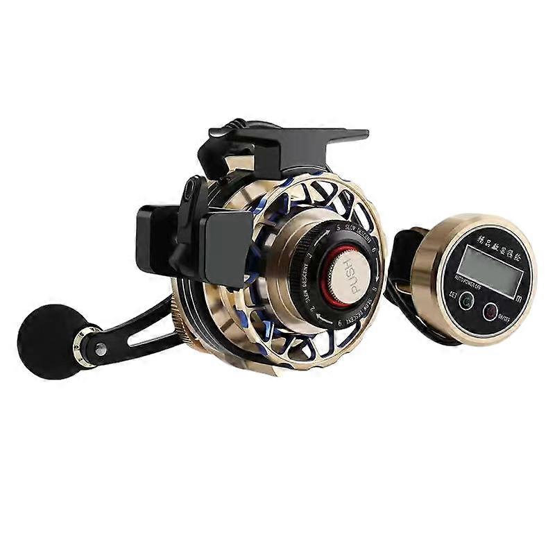 Front-mounted fishing reel, all-metal automatic line arrangement, one-key slow descent, suitable for multi-scenario fishing