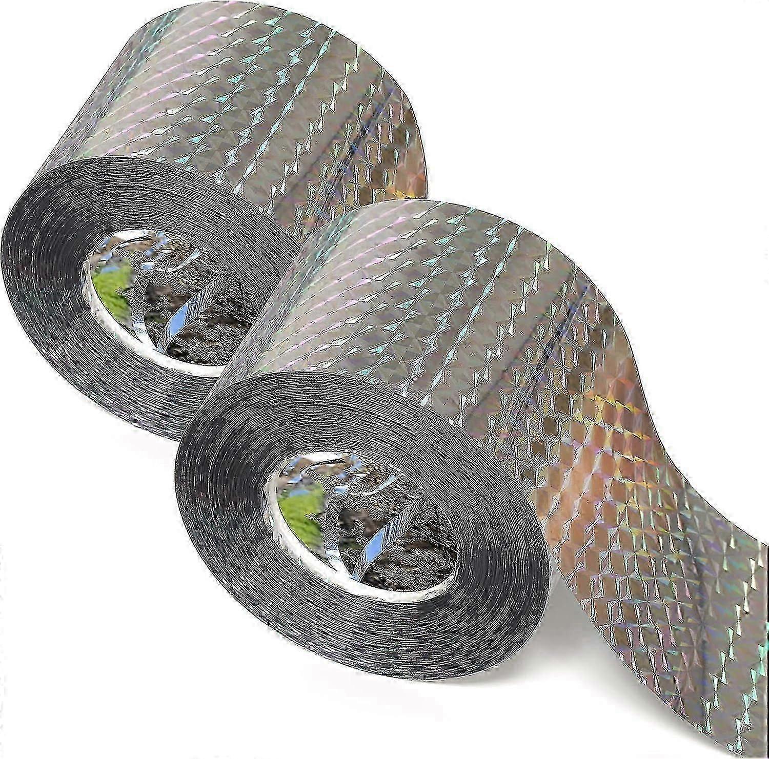 شريط تخويف الطيور (700 قدم) ، شريط عاكس يبقي الطيور بعيدا في الهواء الطلق ، شريط فلاش مزدوج الجانب ، إوز مخيف ، حمامة