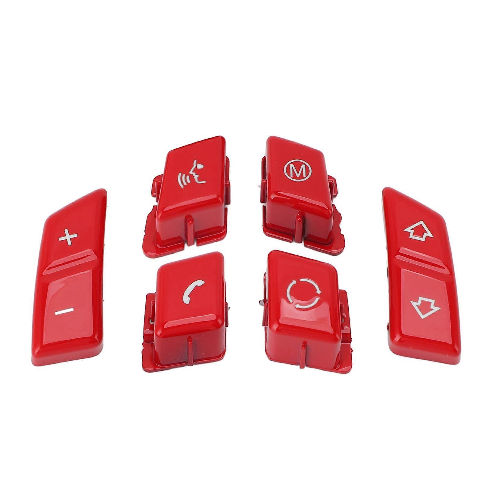 6PCS Control Button Sporty Decorative Interior Steering Wheel Buttons Set Replacement for 1 3 Series E90 E92 E93 M3 E81 E82 E87 E88