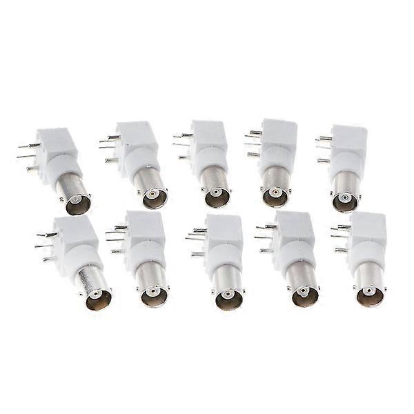 10x PC Board PCB Mounting Right Angle BNC Female Jack with Bulkhead Connector