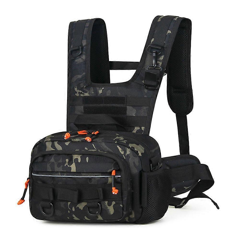 Fishing Backpack with Rod Holders, Lure Storage Chest Bag