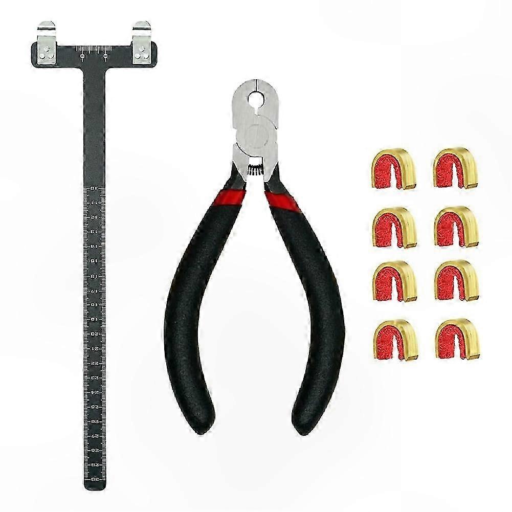 Archery String Nocking Kit with T-Square Ruler, Pliers, and 8 Nocking Buckles