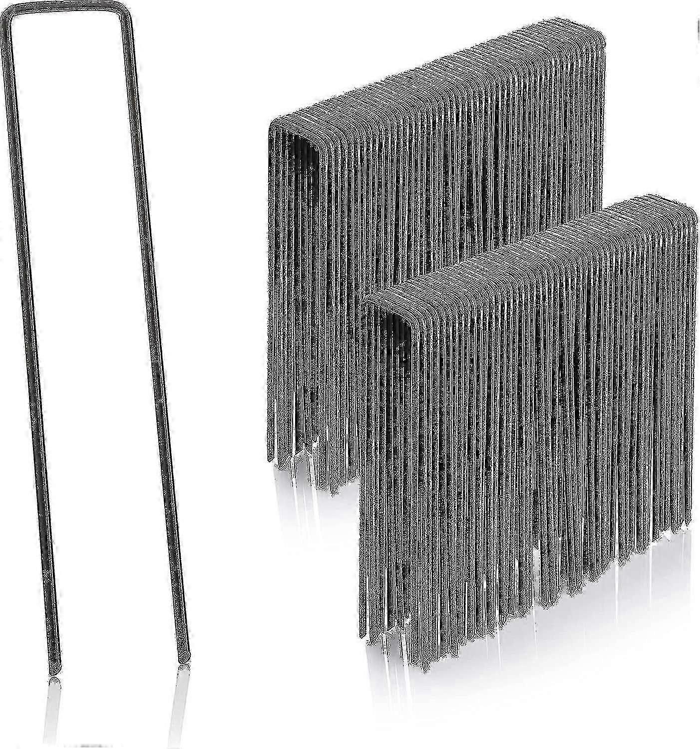 المراسي الأرضية المجلفنة على شكل حرف U لنسيج الحديقة ، أوتاد الخيمة - 100 عبوة