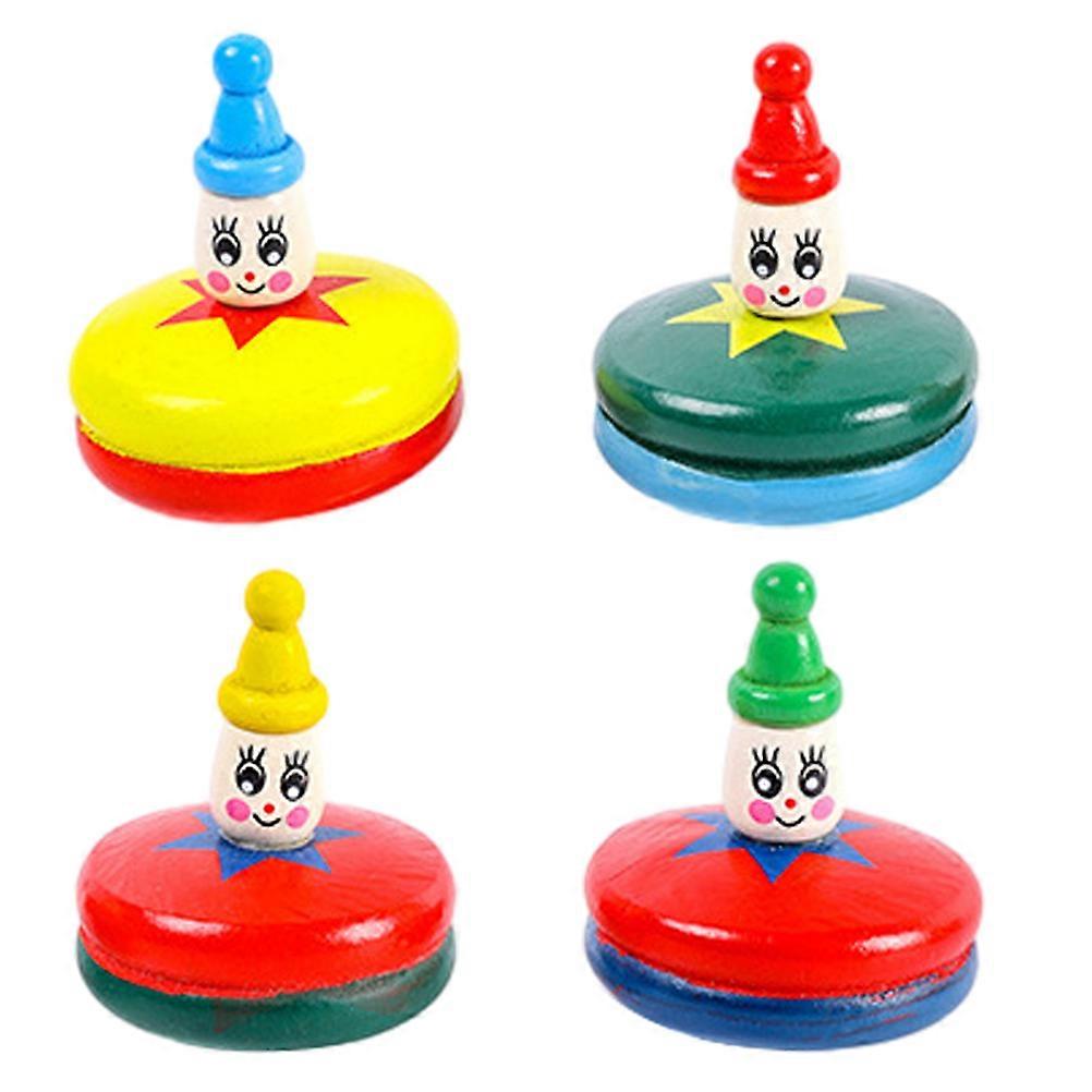 4pcs Cartoon Gyro Spinning Tops – Fun Indoor Outdoor Plaything for Kids and Adults – Creative Interactive Manual Toy for Parties