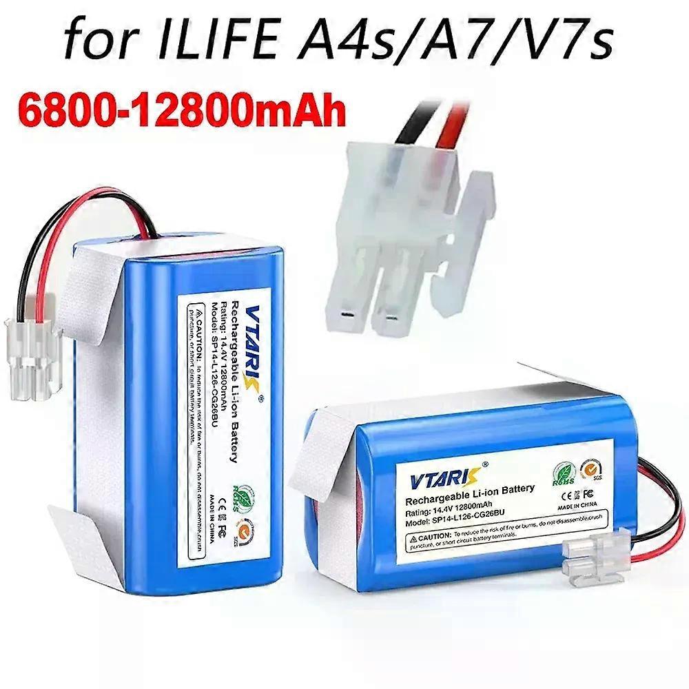 Apply Battery For ILIFE A4 A4s V7 A6 V7s Plus 14.8V 12800mah Lithium Robot Vacuum Cleaner INR18650 M26-4S1P Battery