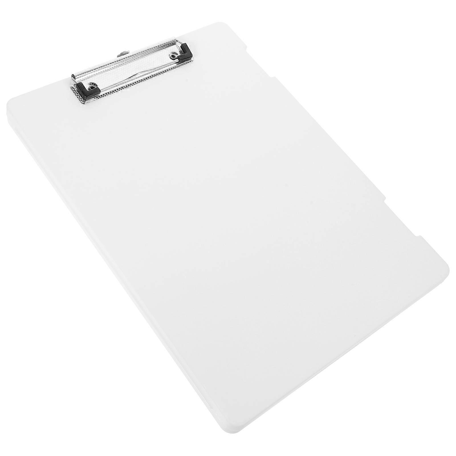 Portable Clipboard Writing Board for Office Use White Metal and PP