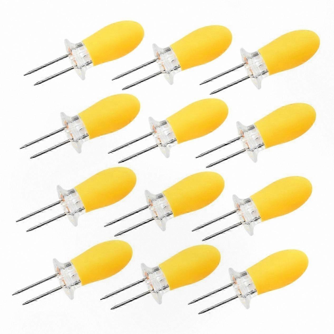 12-Pack Silicone-Coated Corn Holders for Grilling and BBQ Use