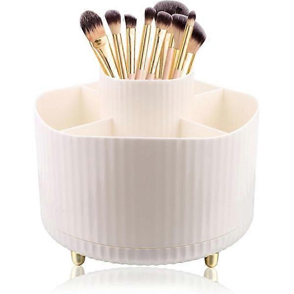 CCYKXABLANC ORGANIZER ROTATING MAKEUP 360° rotating PROCK PROCK RAGINE RAGINE MAKEUP TABLE 5 COMPARTMENTS BRUSHES MAKEUP STORAGE ORGANIC