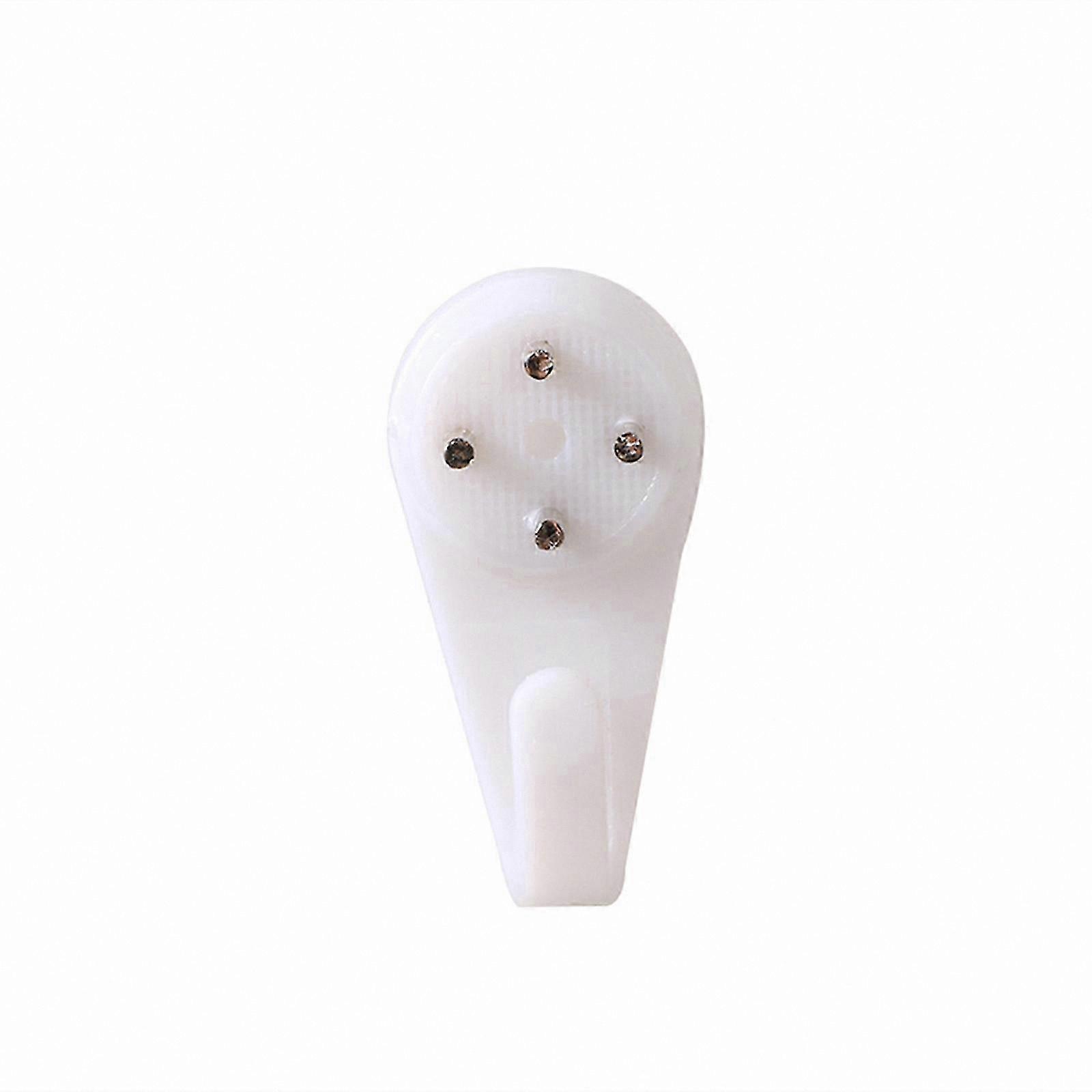 White Plastic Nail Hook Hanger for Seamless Wall Mounting