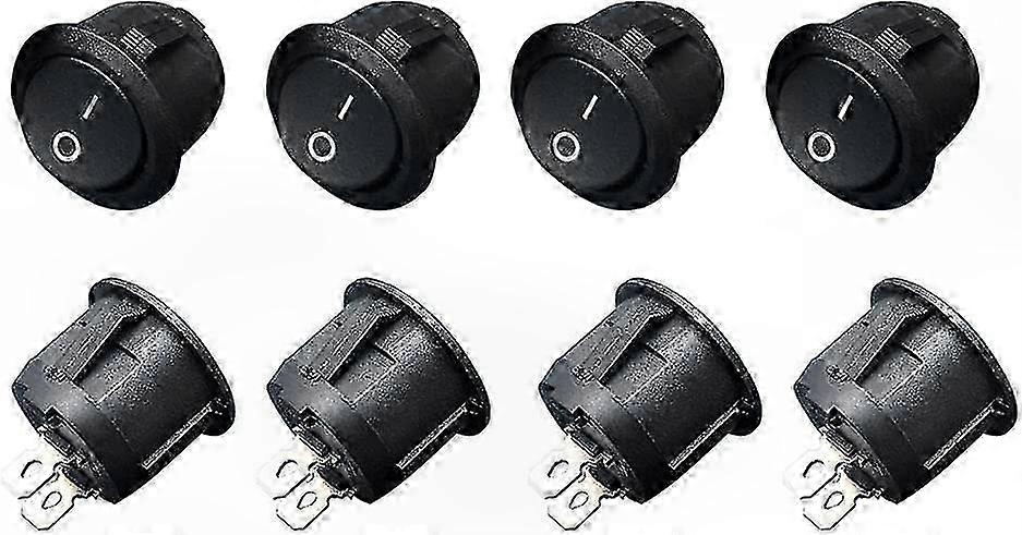 Mini Boat Rocker Switch SPST On/Off Toggle Button 8pcs Black