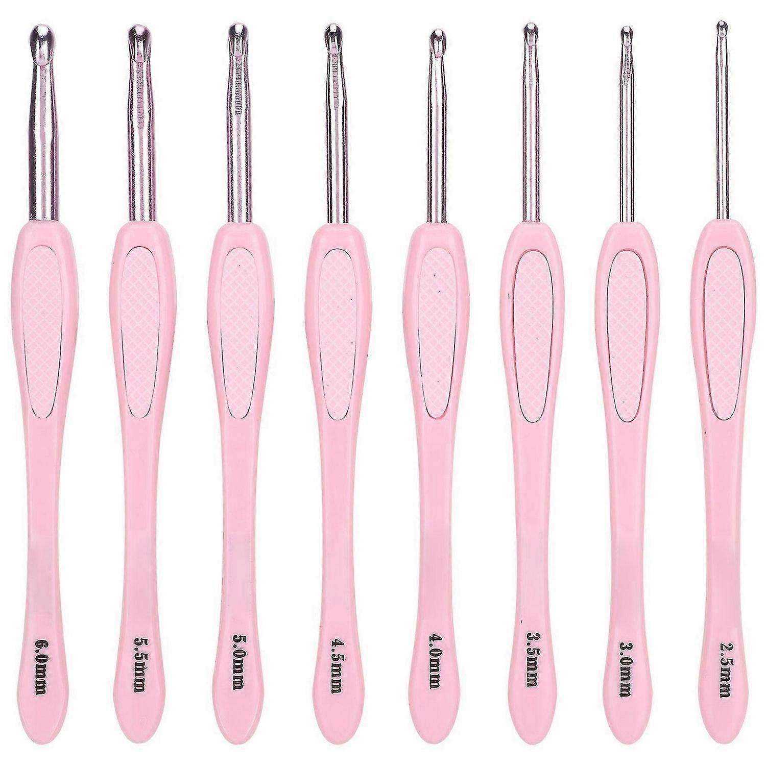 2025 Latest Model 8Pcs Crochet Hook Thread Knitting Tools ABS Plastic Handle