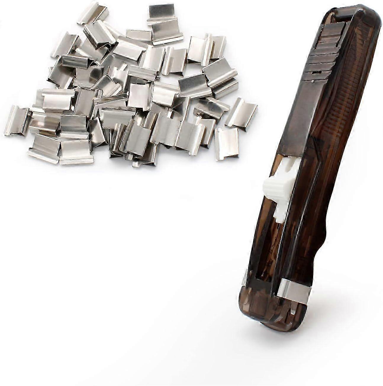 Stapler and 50 Small Binder Clips. Black Desktop Stapler. Multipurpose