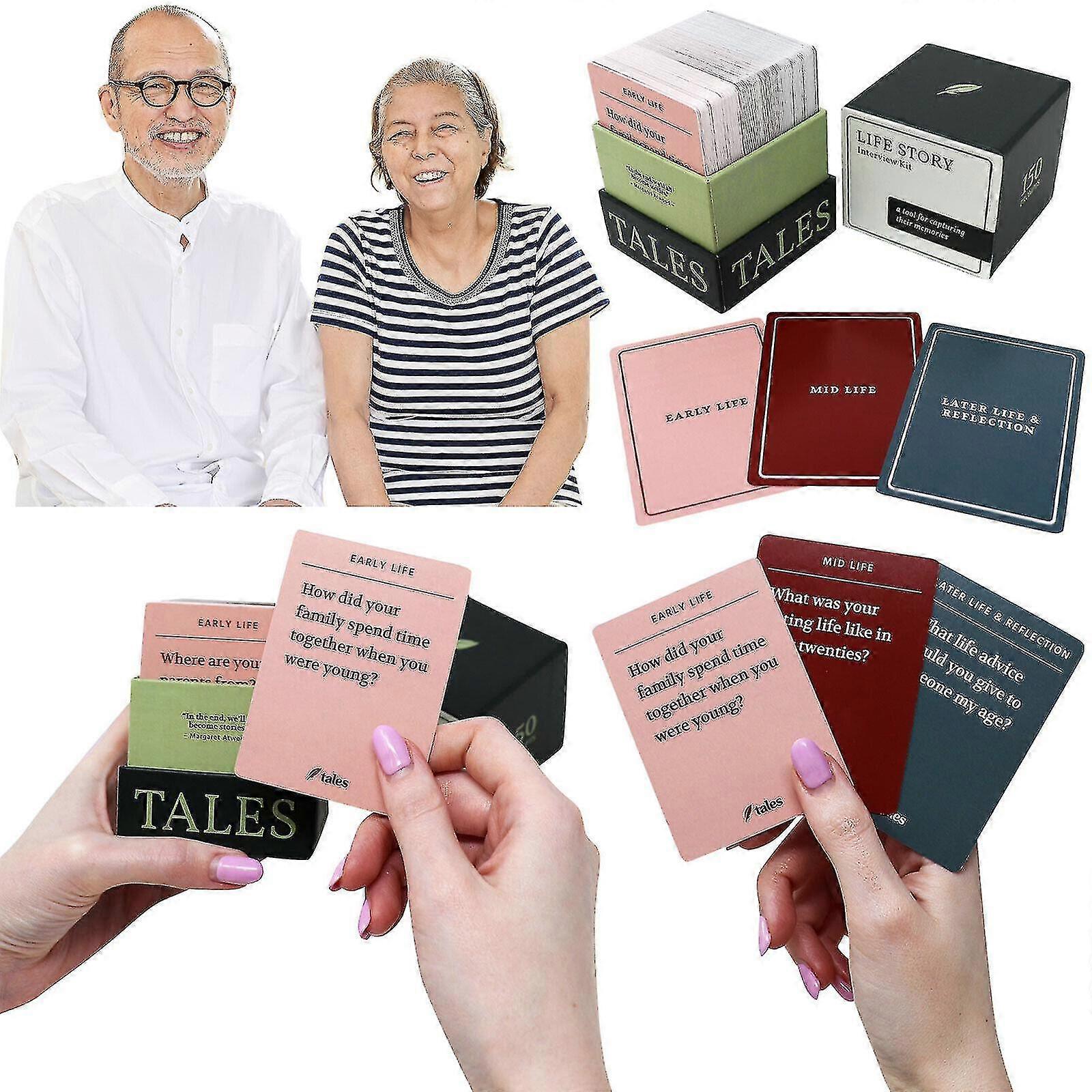 Life story interview cards kit with 150 thoughtful questions for seniors