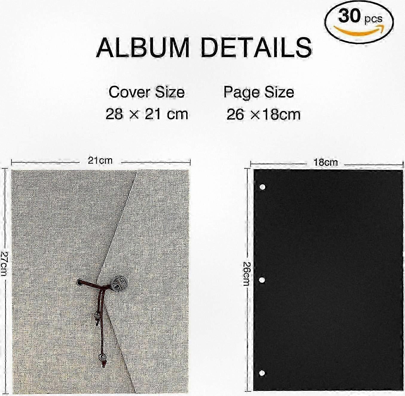 2025 Customizable DIY Photo Album with Black Pages, Scrapbook Journal, Large Linen Cover for Creative Memory Keeping