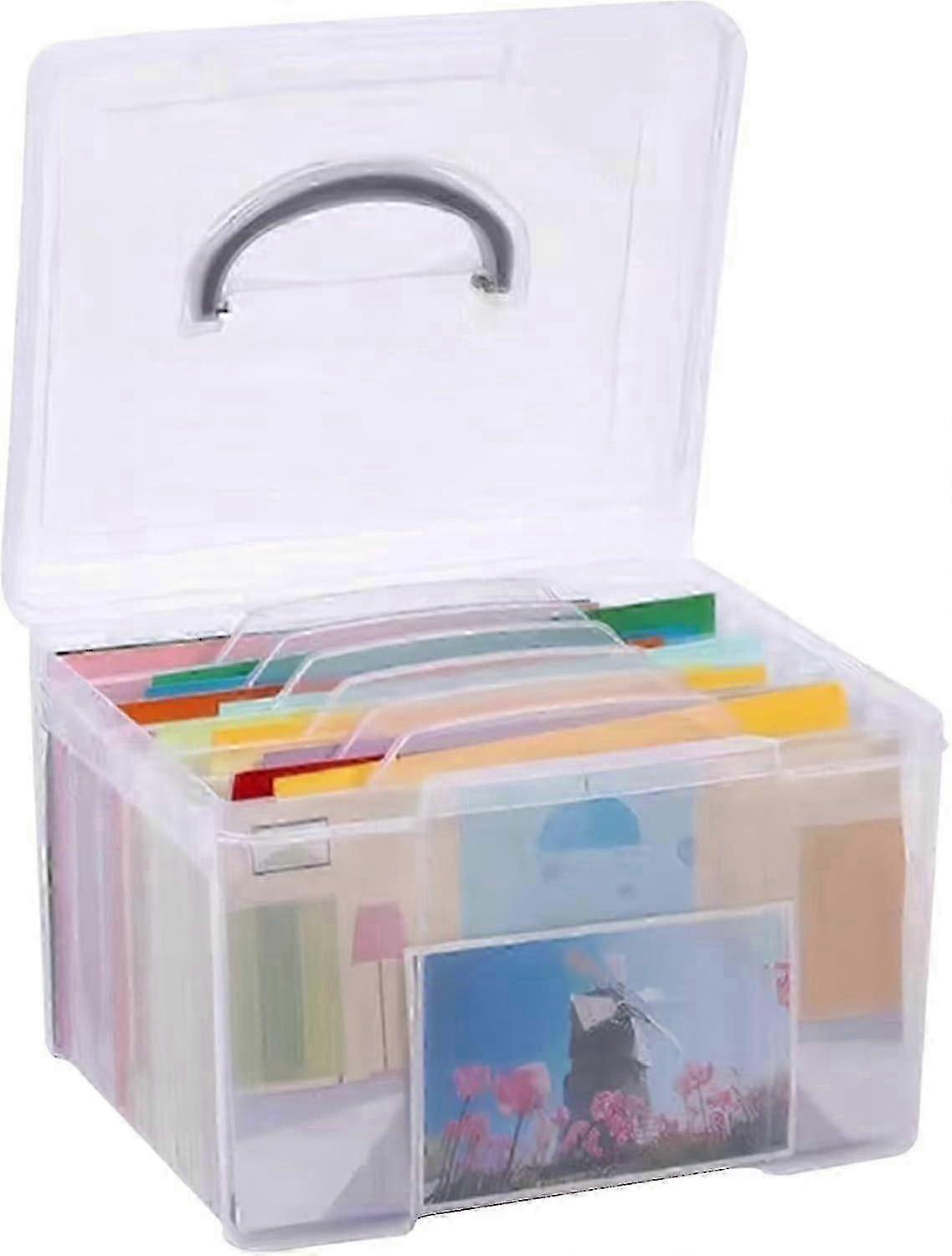 2025 Photo Storage Box with Inner Photo Keeper 5x7 Photo Box with Lifting Handle